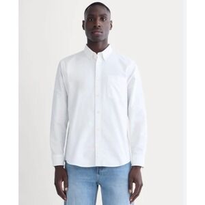 EVERLANE UNIFORM Mens White Button Down Shirt Long Sleeve Oxford Cotton Size L